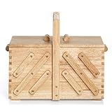 Prym 612546 Nähkasten aus hellem Holz, M, Beige, Braun